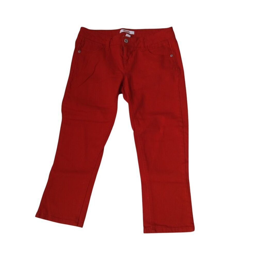 BONGO Juniors Size 7 Red Denim Jean Capri Pants Casual Colorful Summer